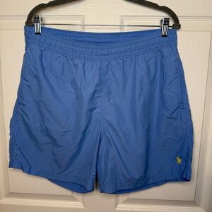 Polo Ralph Lauren Classic Swim Trunks Light Blue with Yellow Jockey Size Medium